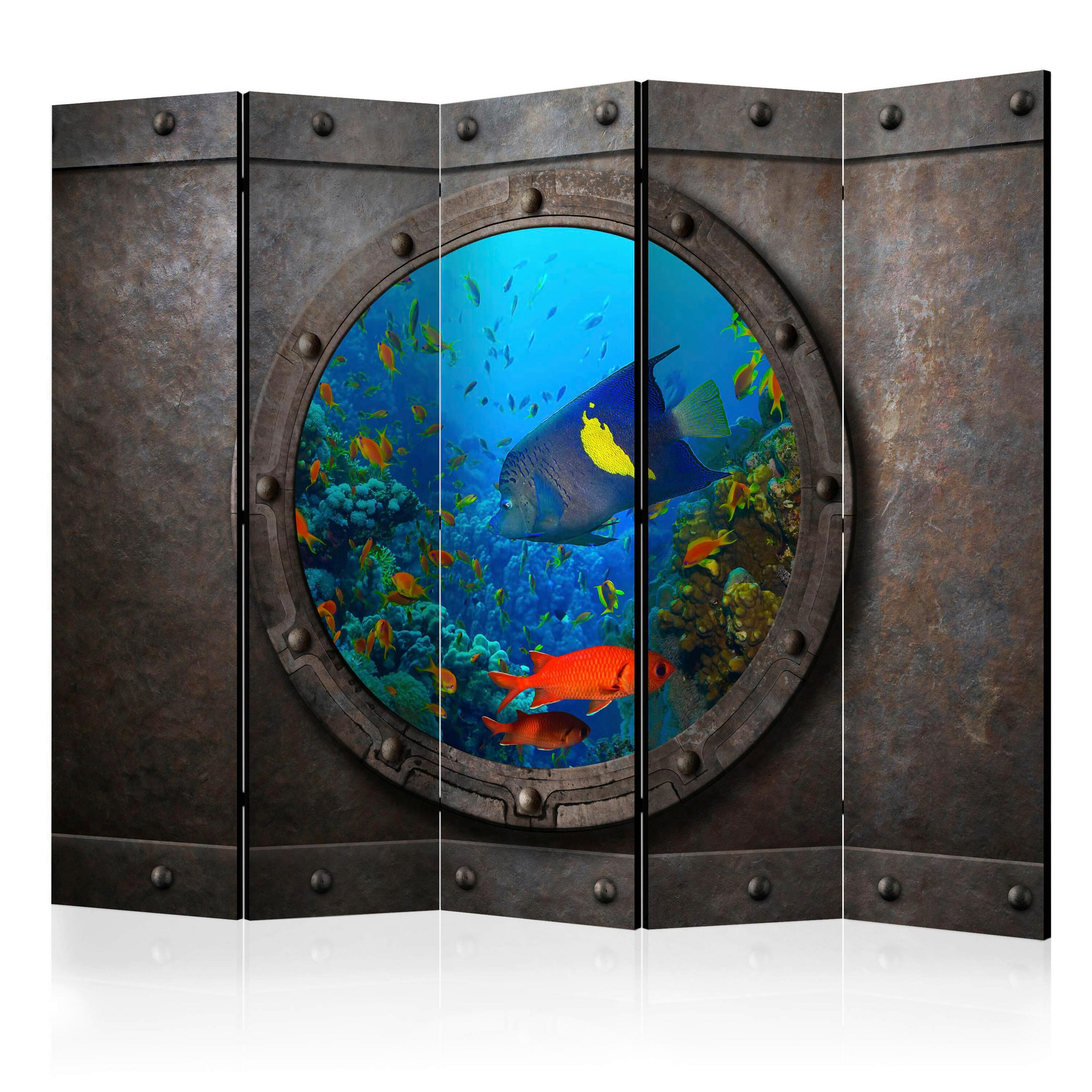 artgeist Paravent Blau, Braun 225x172x3 cm