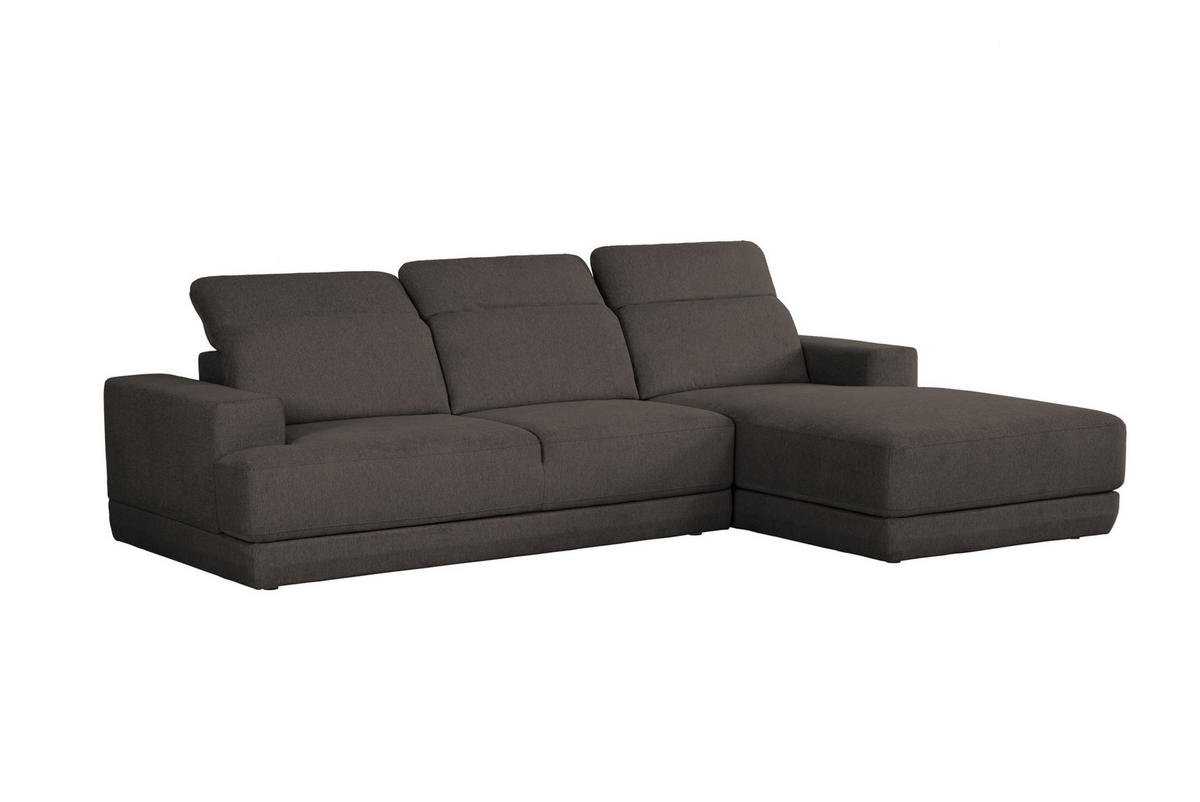 ECKSOFA in Webstoff Anthrazit  - Anthrazit/Schwarz, Design, Kunststoff/Textil (204/293cm) - MID.YOU