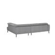 ECKSOFA in Webstoff Silberfarben  280/205 cm  - Silberfarben/Schwarz, Design, Textil/Metall (280/205cm) - Xora