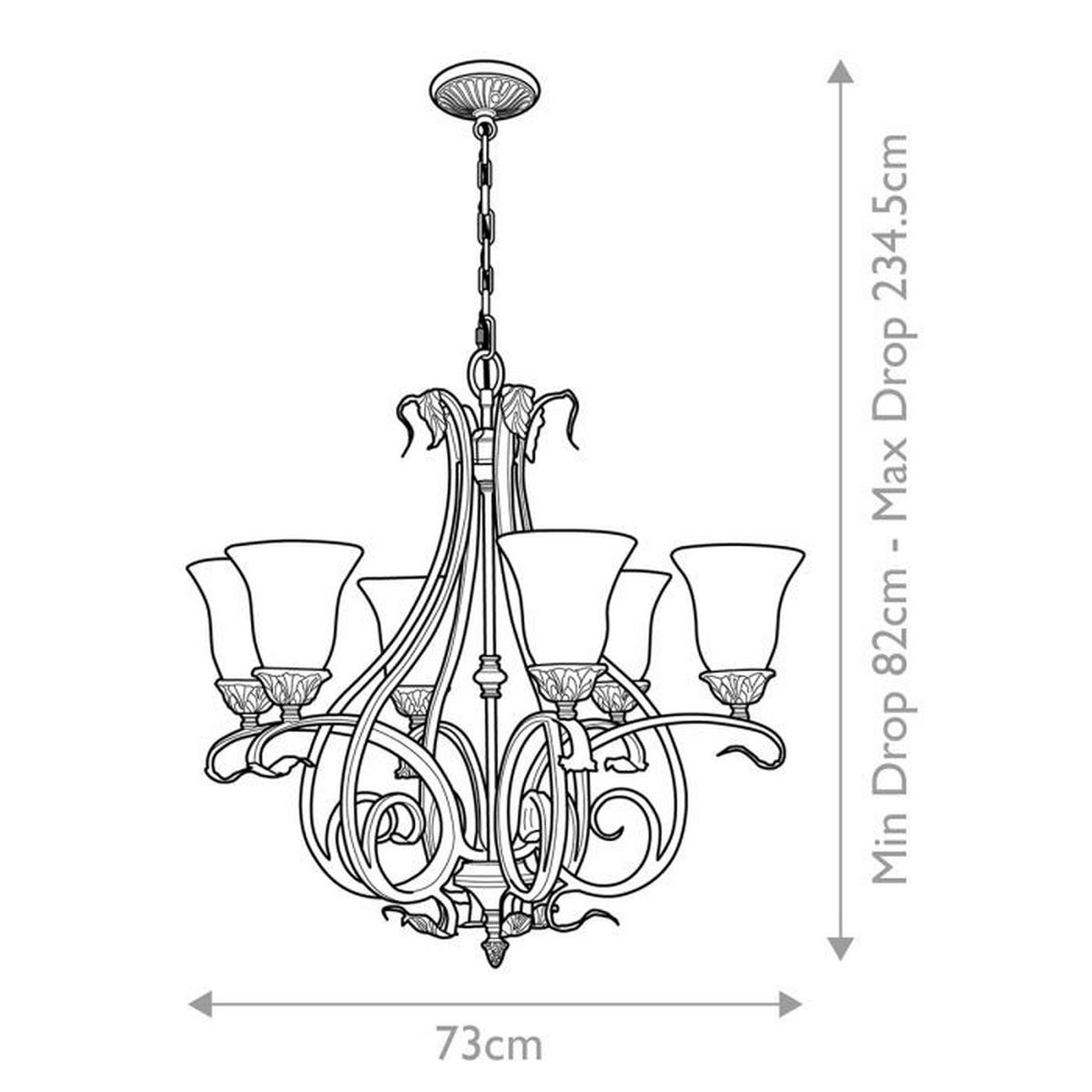 LUSTER  73/82 cm      Sonomavalley  - crvenosmeđa, Konvencionalno, staklo/metal (73/82cm) - Elstead Lighting
