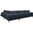 ECKSOFA  in Leinwand Blau  318/271 cm  - Blau/Schwarz, Design, Textil/Metall (318/271cm) - Belluti
