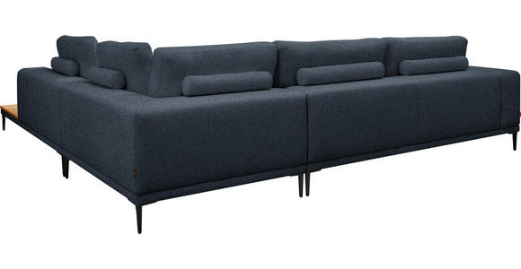 ECKSOFA  in Leinwand Blau  318/271 cm  - Blau/Schwarz, Design, Textil/Metall (318/271cm) - Belluti