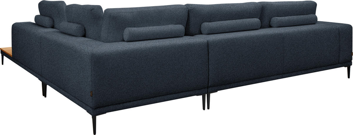 ECKSOFA Leinwand Blau  - Blau/Schwarz, Design, Textil/Metall (318/271cm) - Belluti