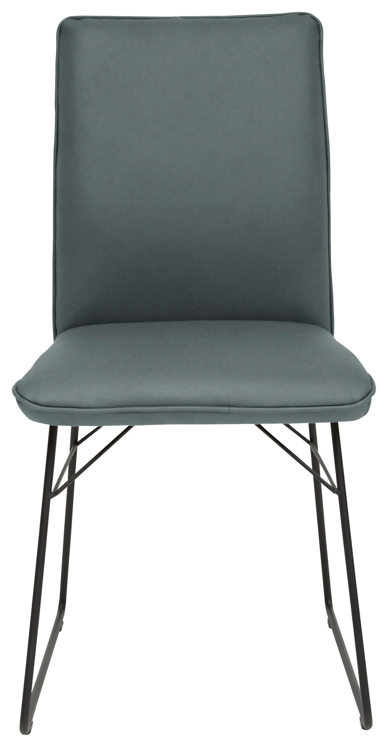 STUHL  in Stahl Mikrofaser Metall, Textil  - Graublau/Schwarz, Design, Textil/Metall (46/91/60cm) - Dieter Knoll