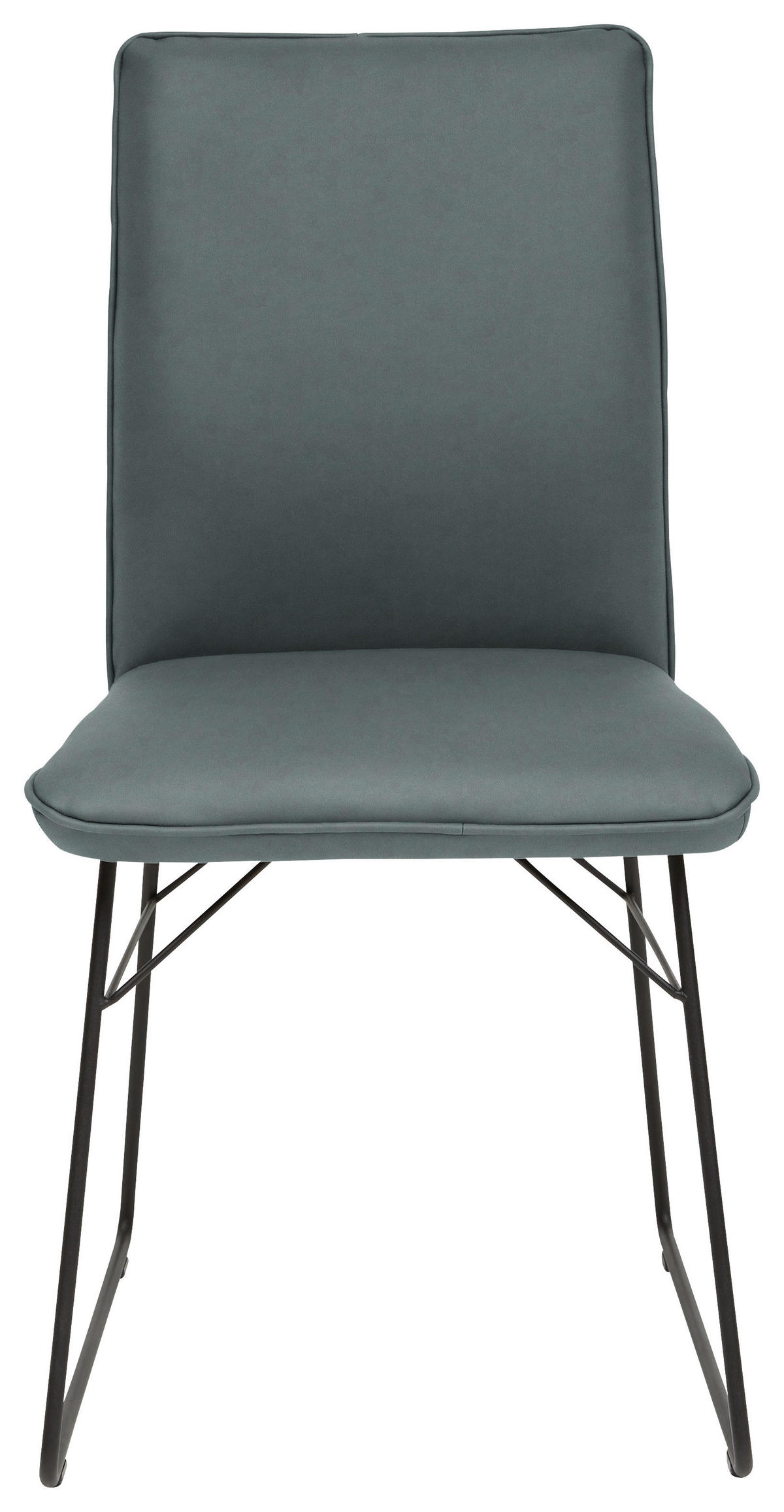 STUHL  in Stahl Mikrofaser Metall, Textil  - Graublau/Schwarz, Design, Textil/Metall (46/91/60cm) - Dieter Knoll