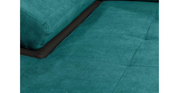 ECKSOFA in Flachgewebe Schwarz, Türkis 175/271 cm - Türkis/Schwarz, Design, Kunststoff/Textil (175/271cm) - Xora