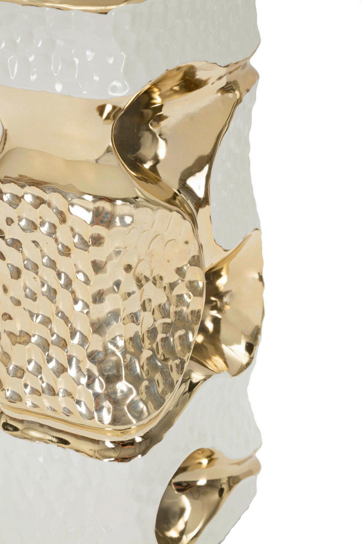 TISCHLEUCHTE   - Goldfarben/Weiß, Basics, Keramik/Textil (30/43.5/30cm)