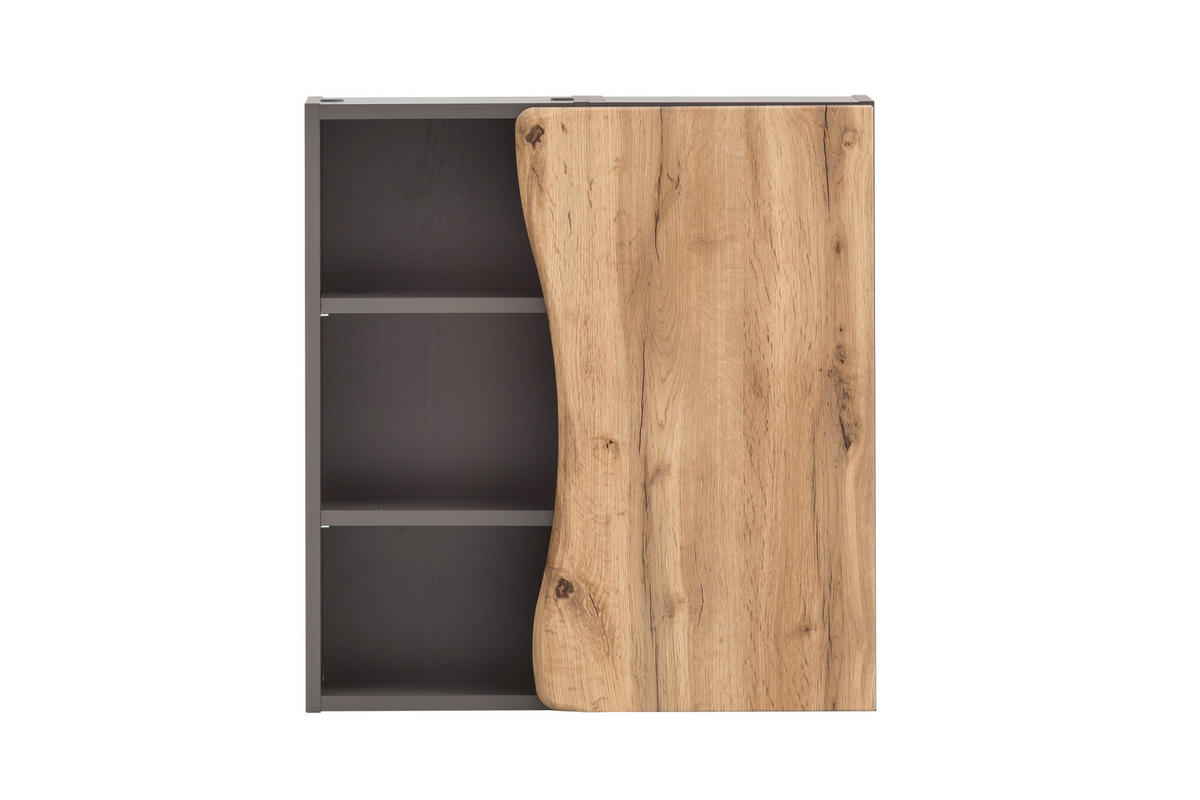 HÄNGESCHRANK 60/64/20 cm  - Eiche Wotan/Graphitfarben, Natur, Holzwerkstoff (60/64/20cm) - Xora