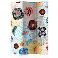 SKÄRMVÄGG  i trä, textil  multicolor, ljusblå  - ljusblå/multicolor, Basics, trä/textil (135/172/3cm) - artgeist
