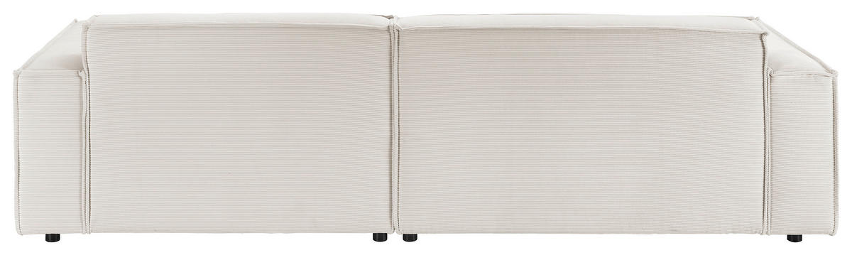 ECKSOFA in Feincord Weiss  - Weiss/Schwarz, Konventionell, Kunststoff/Textil (276/168cm) - Hom`in