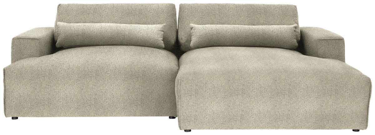 ECKSOFA Chenille Beige  - Beige/Schwarz, Design, Kunststoff/Textil (267/187cm) - Stylife