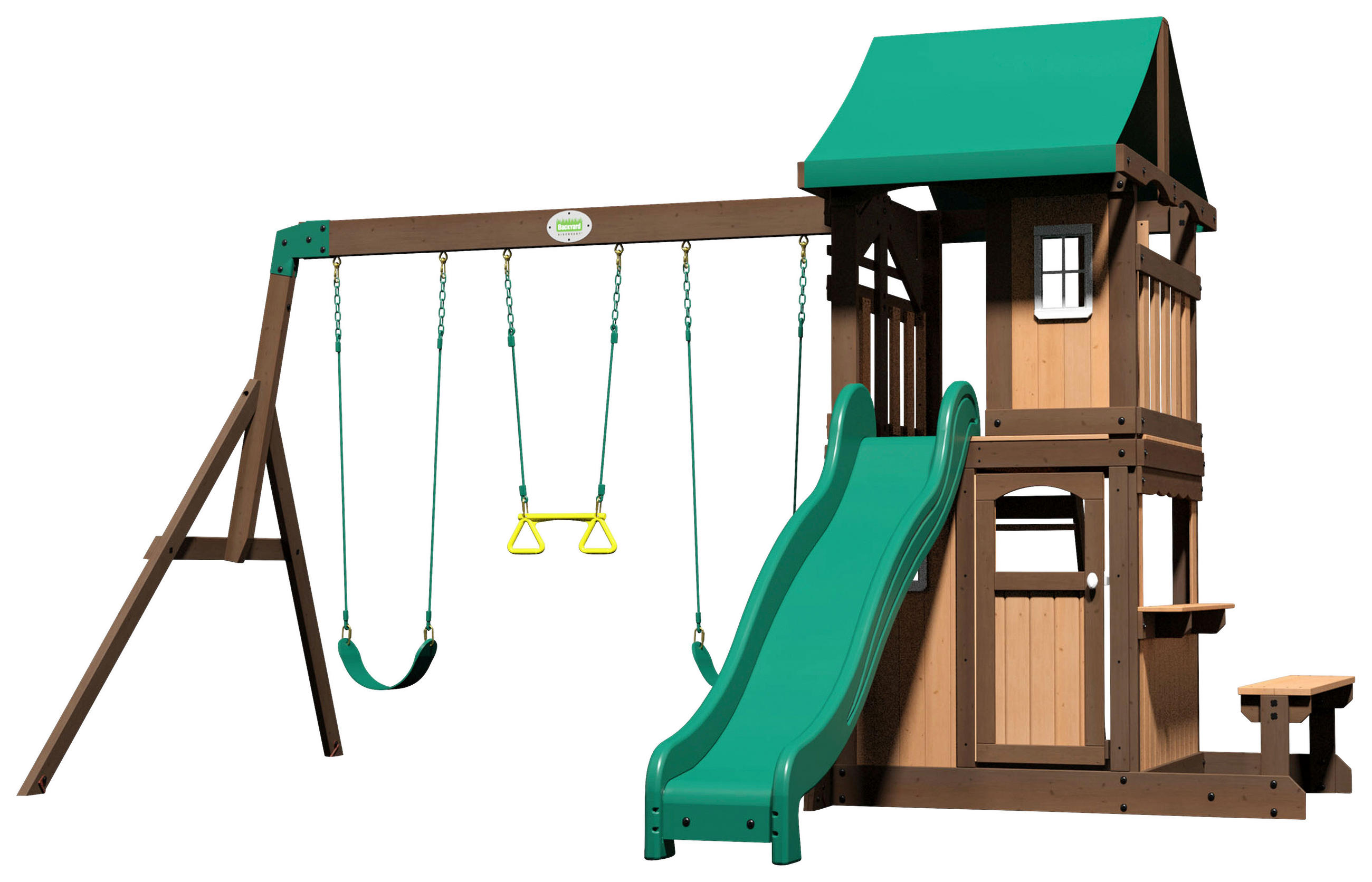 LEKTORN 340/260/430 cm SPIELTURM LAKEWOOD  - grön/brun, Klassisk, trä (340/260/430cm)