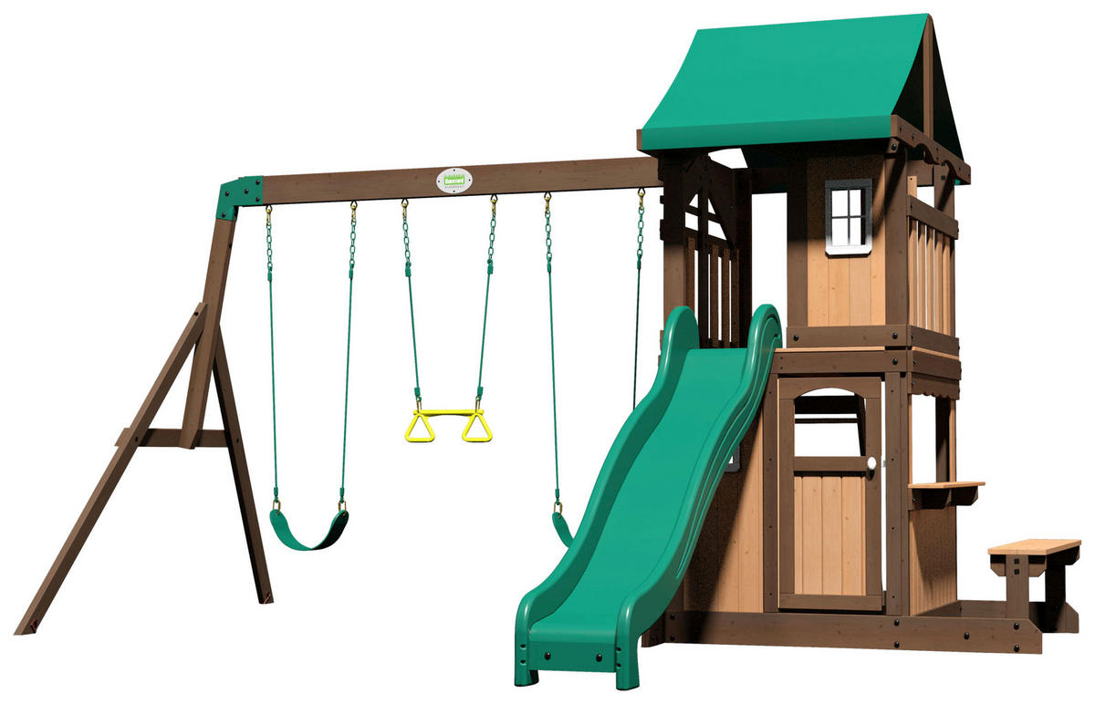 SPIELTURM 340/260/430 cm SPIELTURM LAKEWOOD  - Braun/Grün, Konventionell, Holz (340/260/430cm)
