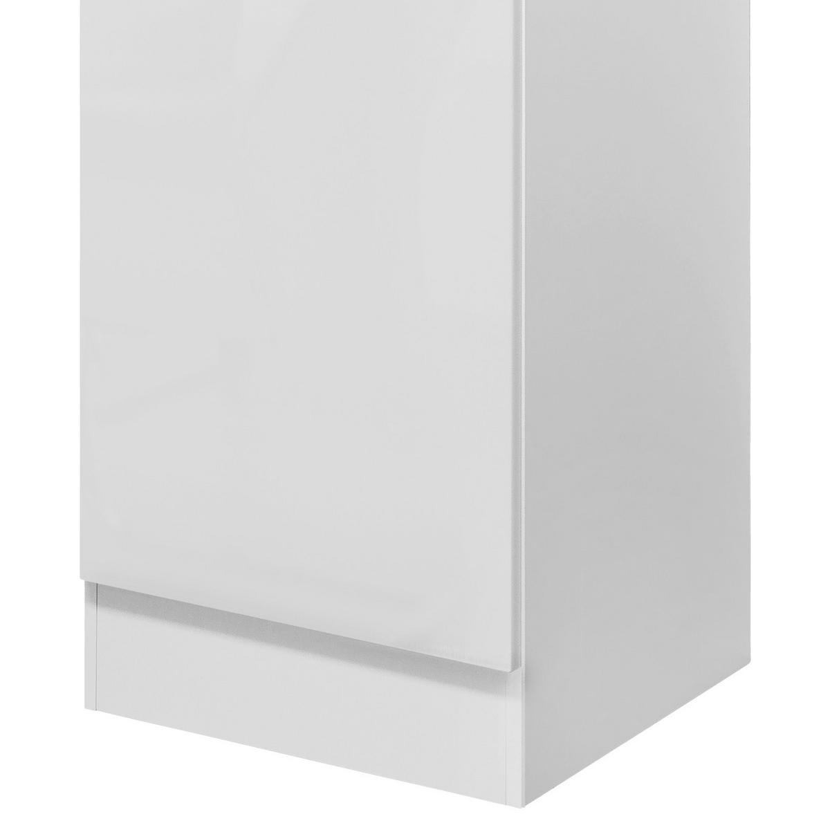 GESCHIRRSCHRANK 50/200/57 cm  in Weiß, Weiß Hochglanz  - Edelstahlfarben/Weiß Hochglanz, MODERN, Holzwerkstoff/Metall (50/200/57cm) - FlexWell