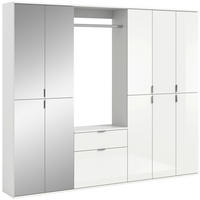 GARDEROBE 4-teilig 213/193/34 cm  - Weiss Hochglanz, Modern, Glas/Holzwerkstoff (213/193/34cm) - MID.YOU