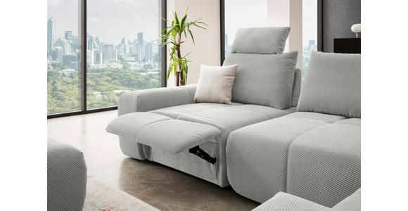 ECKSOFA in Velours Greige 326/236 cm - Greige/Schwarz, Design, Kunststoff/Textil (326/236cm) - Xora