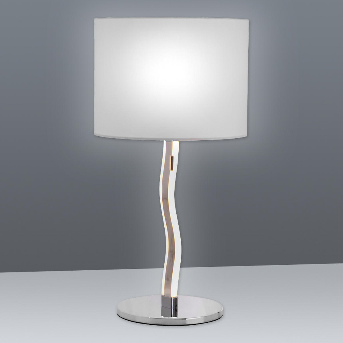 LED-TISCHLEUCHTE 35/68 cm   - Chromfarben/Weiß, Basics, Kunststoff/Metall (35/68cm) - Näve