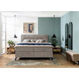 BOXSPRINGBETT 160/200 cm,  in Hellbraun, Topper, H2 + H2 = mittel  - Hellbraun/Schwarz, Design, Textil/Metall (160/200cm) - Esposa