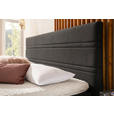 BOXSPRINGBETT 180/200 cm,  in Dunkelgrau, Matratze, Kissen, gepolstertes Kopfteil, Topper, H2 + H3 = mittel + fest  - Dunkelgrau/Schwarz, KONVENTIONELL, Holz/Textil (180/200cm) - Novel