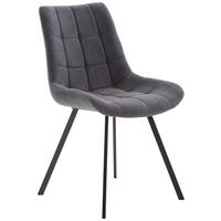 STOL, kovina, tekstil siva, črna  - siva/črna, Trendi, kovina/tekstil (54/86/62cm) - Livetastic