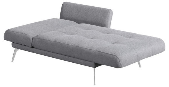 RÉCAMIERE Amira in Grau  - Chromfarben/Grau, KONVENTIONELL, Textil/Metall (200/85/106cm) - Novel