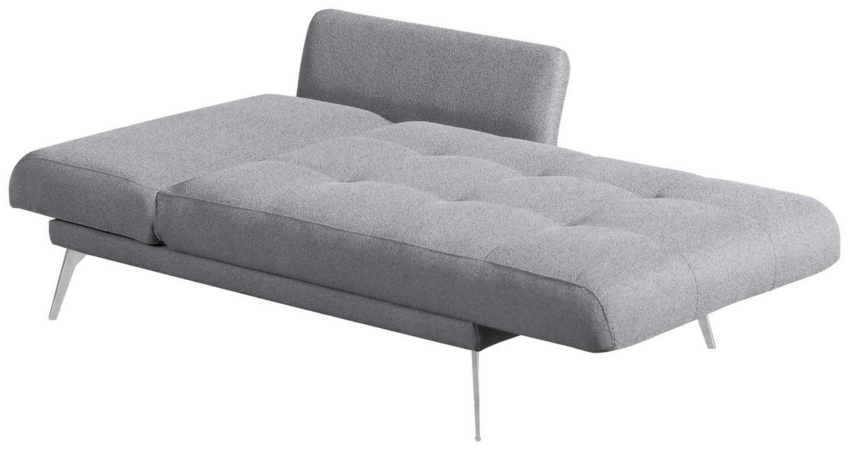 RÉCAMIERE in Grau  - Chromfarben/Grau, Konventionell, Textil/Metall (200/85/106cm) - Novel