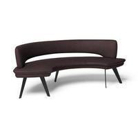 SITZBANK in Metall, Leder Dunkelbraun  - Dunkelbraun/Schwarz, Design, Leder/Metall (238/84/154cm) - Joop!