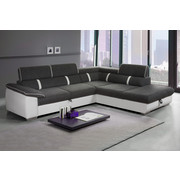 SEDEŽNA GARNITURA bela, siva les, leseni material - siva/bela, Design, leseni material/les (270/233/100cm) - Xora