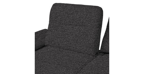 ECKSOFA in Chenille, Flachgewebe Dunkelgrau  - Dunkelgrau/Schwarz, Design, Textil/Metall (318/165cm) - Xora