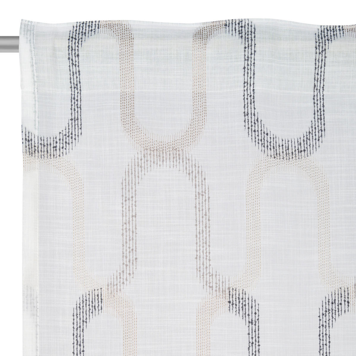 FERTIGVORHANG halbtransparent  - Schwarz/Grau, KONVENTIONELL, Textil (135/245cm) - Esposa