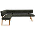 ECKBANK 155/215 cm  in Dunkelgrün  - Dunkelgrün/Eichefarben, KONVENTIONELL, Holz/Textil (155/215cm) - Dieter Knoll
