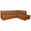 ECKSOFA in Echtleder Cognac  - Chromfarben/Cognac, Design, Leder/Metall (268/216cm) - Livetastic