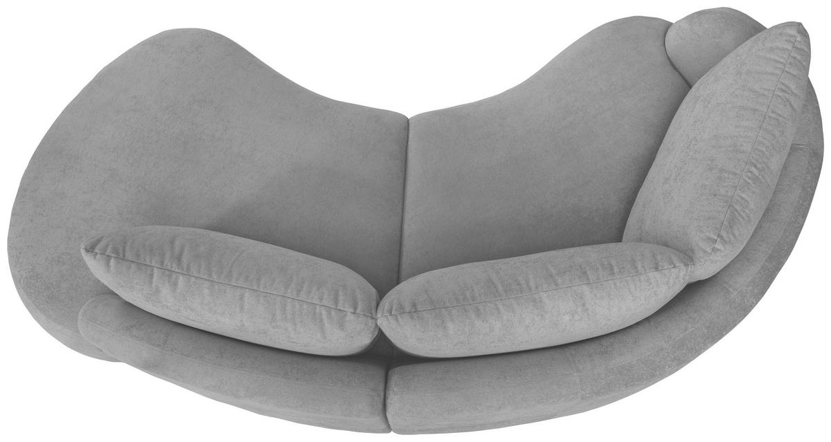 ECKSOFA in Mikrofaser Silberfarben  - Silberfarben/Schwarz, Modern, Kunststoff/Textil (139/250cm) - Livetastic