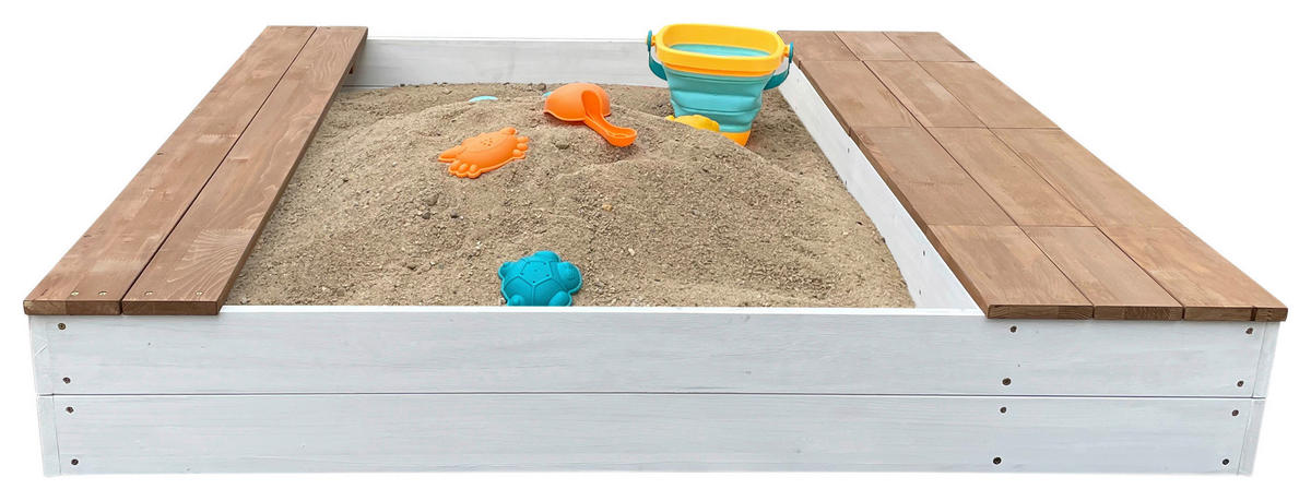 SANDKASTEN  - Braun/Weiß, KONVENTIONELL, Holz (117/18,7/119cm) - Ambia Garden