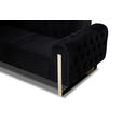 2-SITZER-SOFA  in Velours Schwarz  - Goldfarben/Schwarz, KONVENTIONELL, Textil/Metall (194/90/97cm) - Carryhome