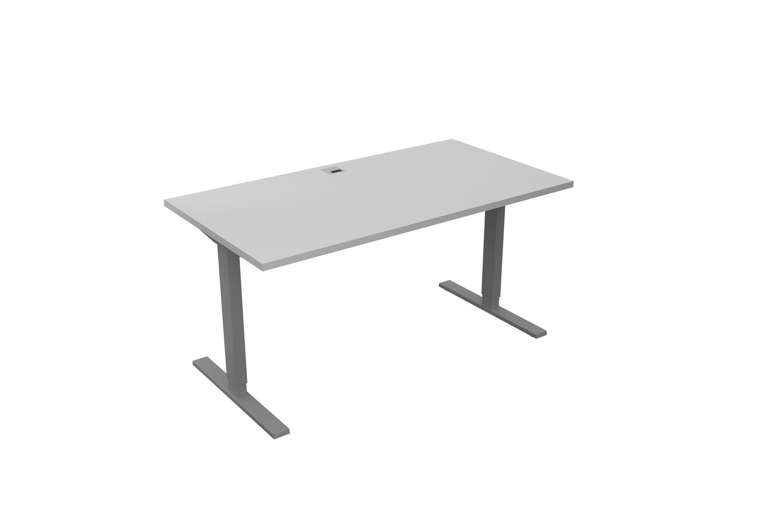 SCHREIBTISCH Silberfarben, Weiß - Platinfarben/Silberfarben, KONVENTIONELL, Metall (150/80/72,5-122cm) - Voleo