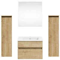 BADEZIMMER  in 122,4 cm  - Eichefarben/Weiß, KONVENTIONELL, Holzwerkstoff (122,4cm) - Puris