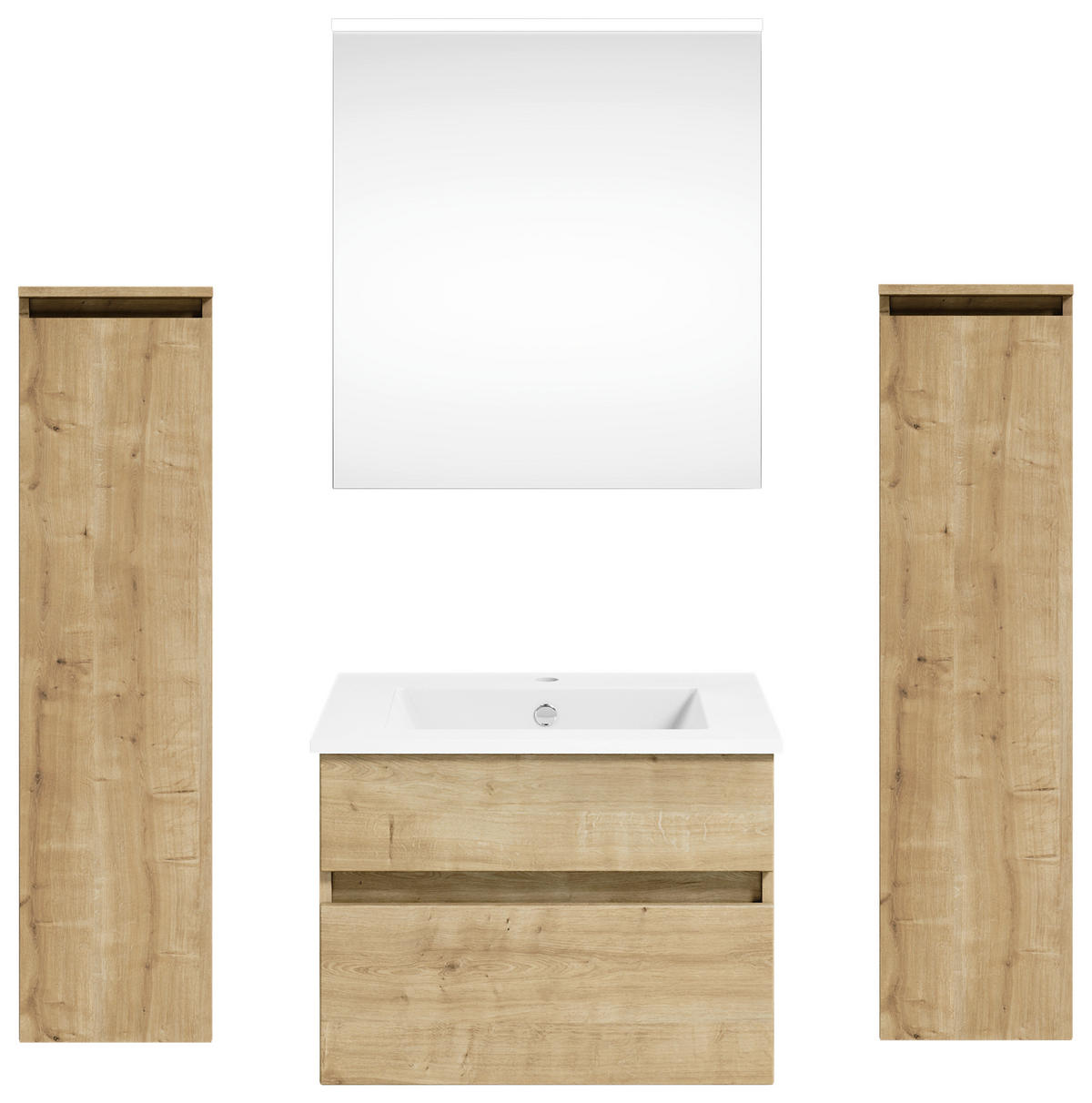 BADEZIMMER  in 122,4 cm  - Eichefarben/Weiß, KONVENTIONELL, Holzwerkstoff (122,4cm) - Puris
