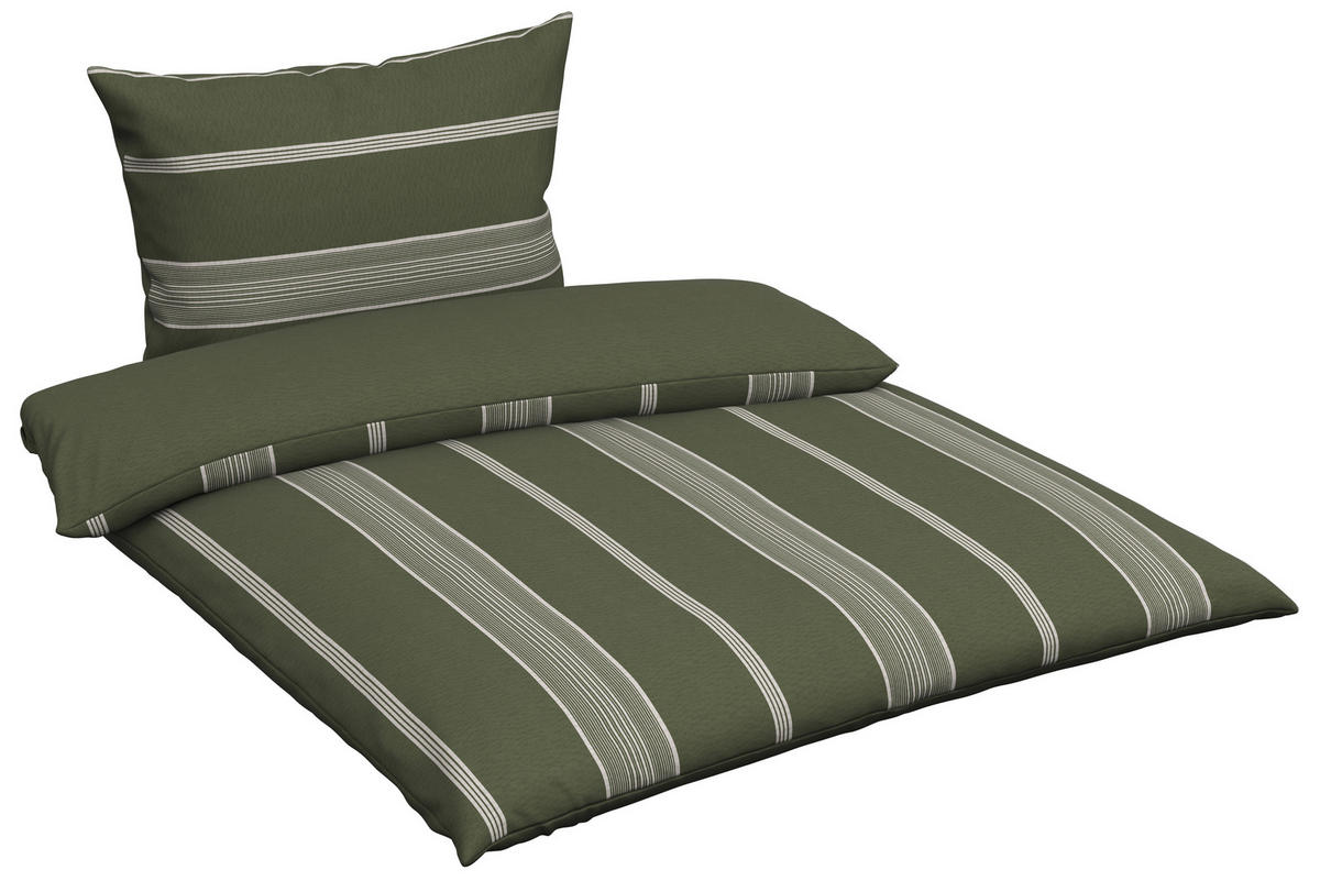 BETTWÄSCHE 2-teilig REMSA Flanell 140/220 cm  - Grün, KONVENTIONELL, Textil (140/220cm) - Esposa