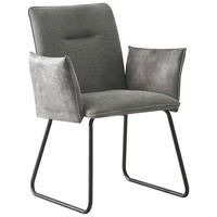 ARMLEHNSTUHL  in Eisen Struktur  - Schwarz/Grau, MODERN, Holz/Textil (64/87,5/63cm) - Livetastic