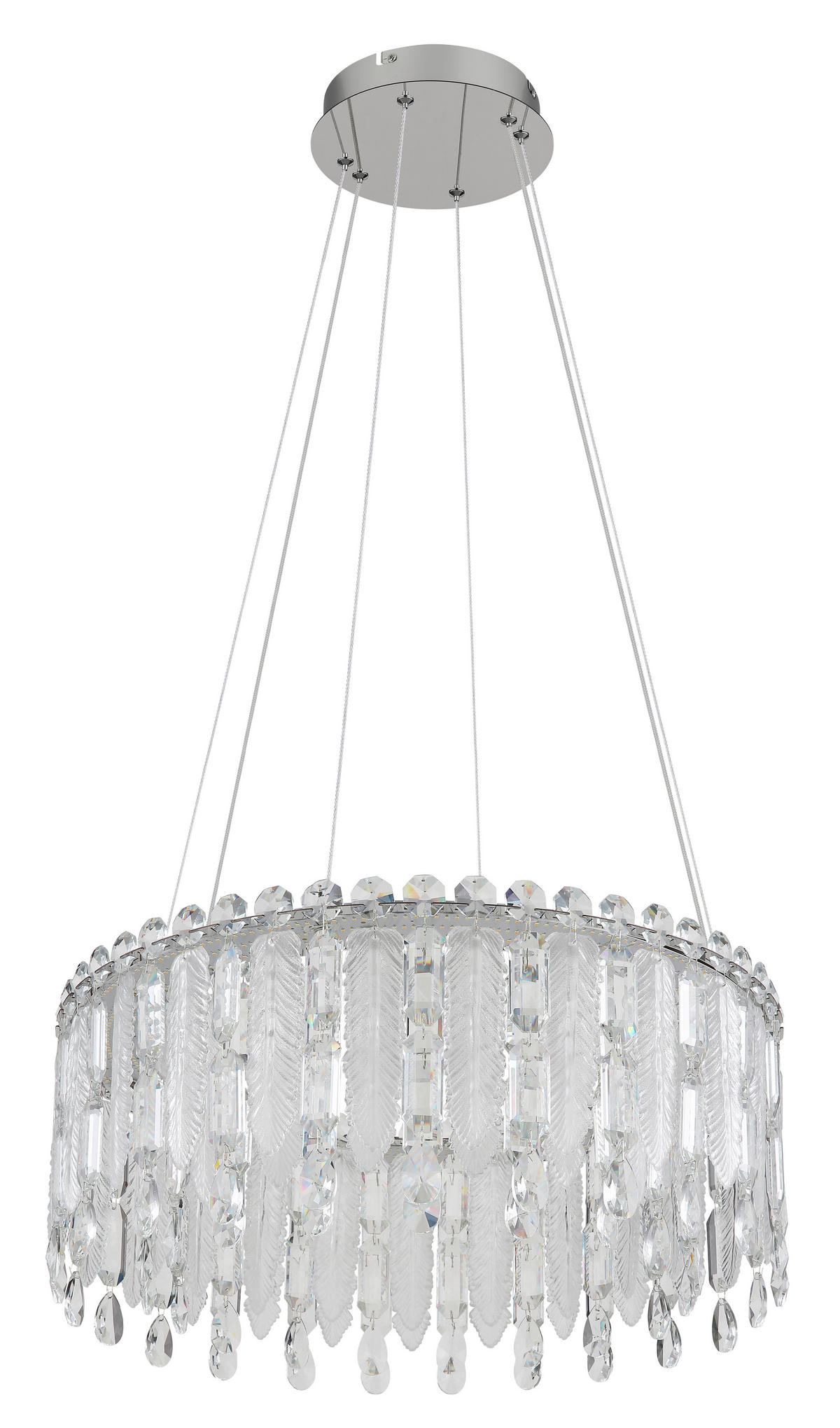 LED-HÄNGELEUCHTE 59,5/120 cm  - Klar/Chromfarben, Design, Glas/Textil (59,5/120cm)