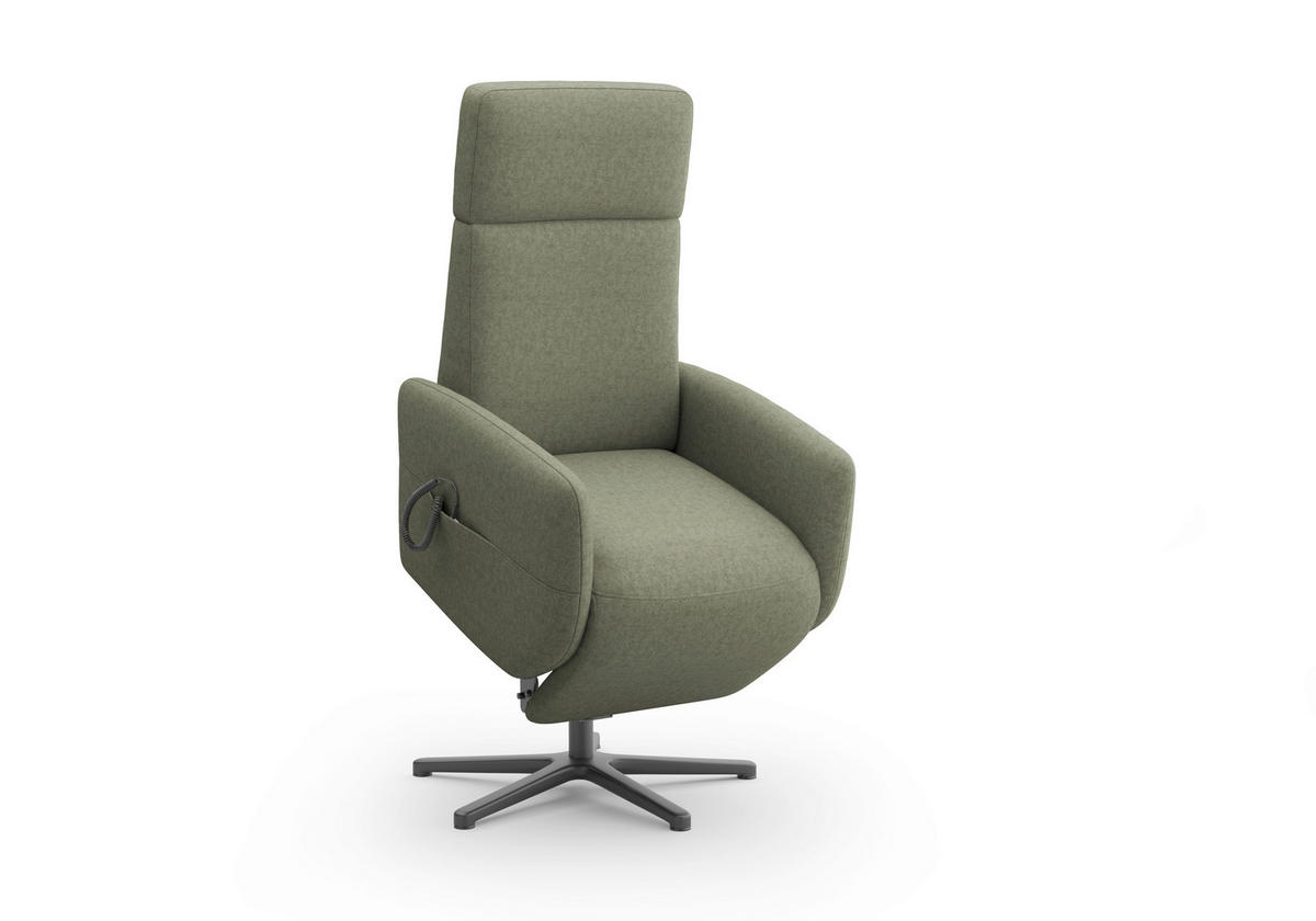 RELAXSESSEL in Textil Olivgrün  - Schwarz/Olivgrün, Konventionell, Textil/Metall (71/110/82cm) - Sit & More