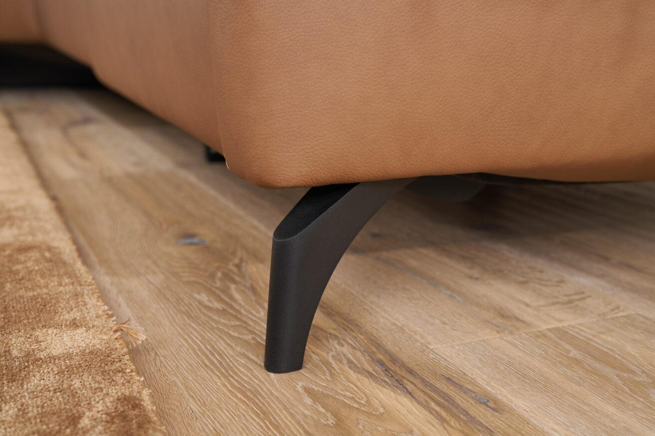 SAROKKANAPÉ bőr barna  - barna/antracit, Design, bőr/fém (249/278cm) - Himolla
