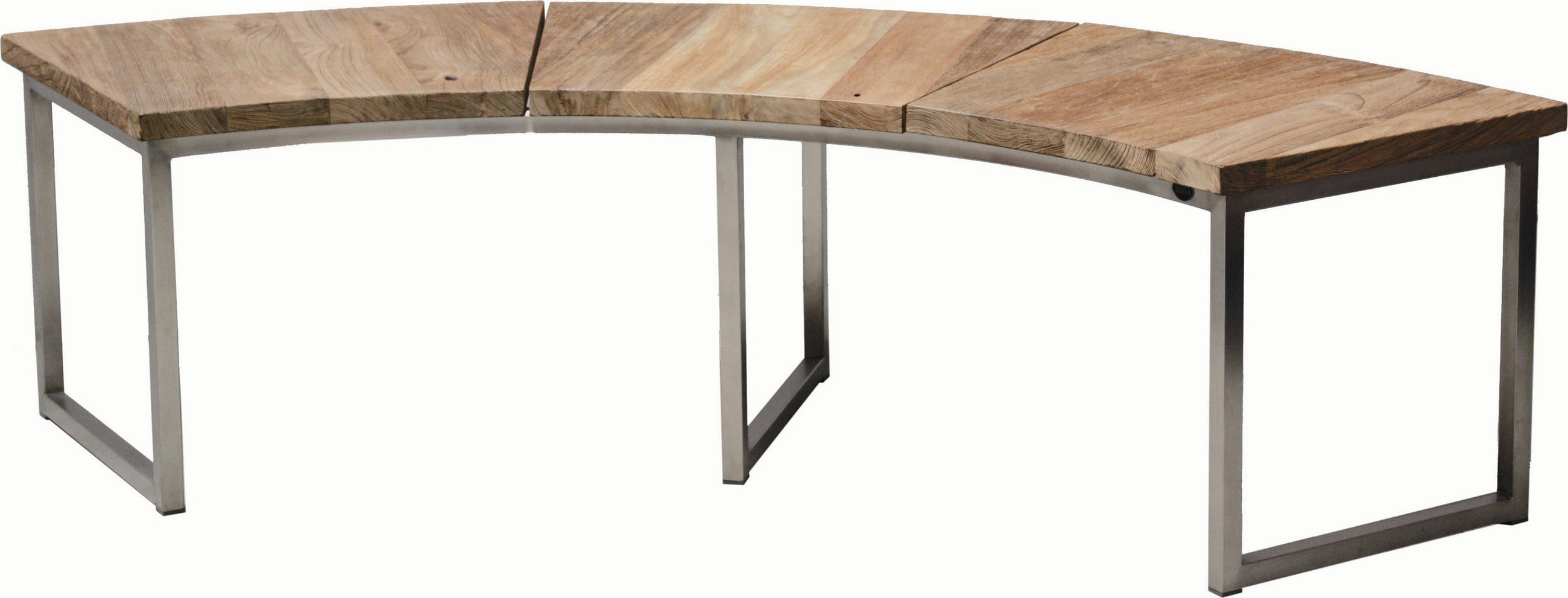 GARTENBANK 171/45/70 cm Recyclingholz, Teakholz  Edelstahl  - Edelstahlfarben/Naturfarben, Design, Holz/Metall (171/45/70cm) - Zebra 