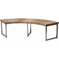 GARTENBANK 171/45/70 cm Recyclingholz, Teakholz  Edelstahl  - Edelstahlfarben/Naturfarben, Design, Holz/Metall (171/45/70cm) - Zebra 