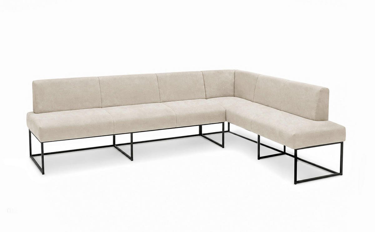 UGAONA KLUPA  boja peska   - crna/boja peska, Moderno, drvo/metal (265/199cm) - Livetastic