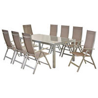 GARTENSET Aluminium  - Taupe/Silberfarben, MODERN, Textil/Metall - Gardenson