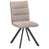 STUHL  Stoffauswahl beflockt  Braun, Schwarz  - Schwarz/Braun, Design, Textil/Metall (47,5/92/59cm) - Cantus