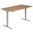 SCHREIBTISCH - Silberfarben/Nussbaumfarben, KONVENTIONELL, Holzwerkstoff/Metall (200/63,5-128,5/100cm) SCHREIBTISCH - Silberfarben/Nussbaumfarben, KONVENTIONELL, Holzwerkstoff/Metall (200/63,5-128,5/100cm)