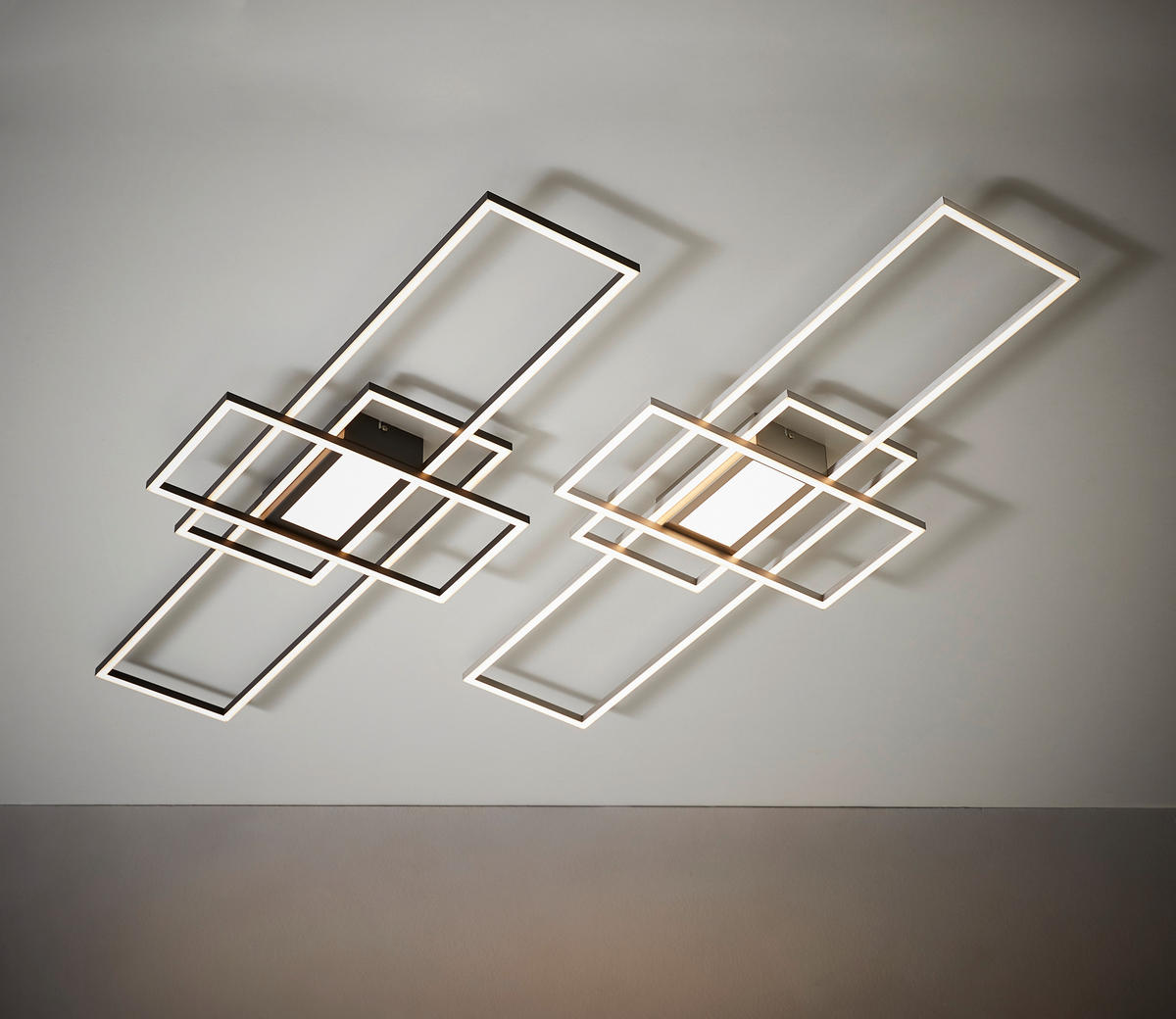 LED-DECKENLEUCHTE    105/42/6,5 cm  - Nickelfarben, Design, Metall (105/42/6,5cm) - Novel